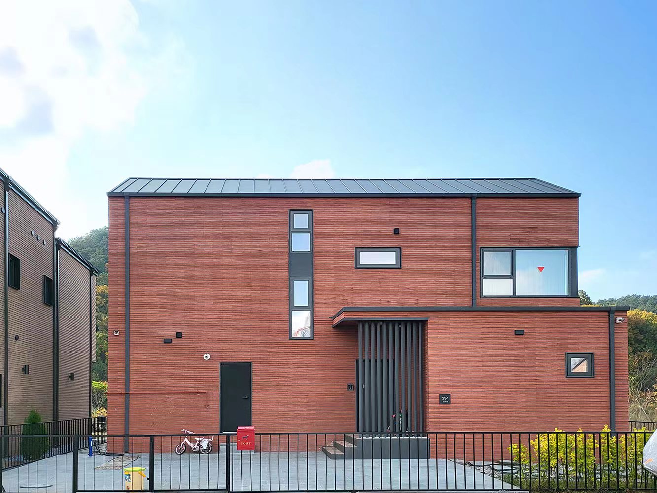 Red brick exterior wall